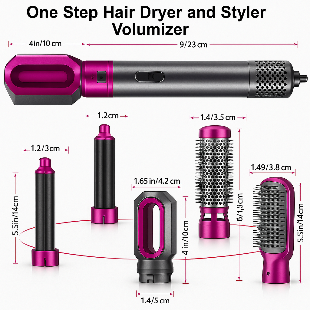 GlamWind 5-in-1 Auto-Curl & Multi-Styling Hot Air Comb System