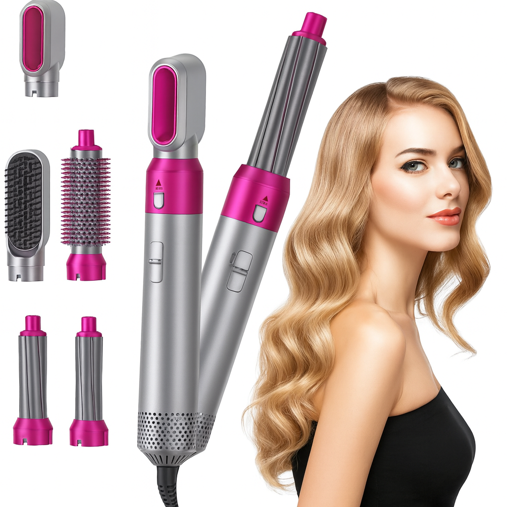 GlamWind 5-in-1 Auto-Curl & Multi-Styling Hot Air Comb System