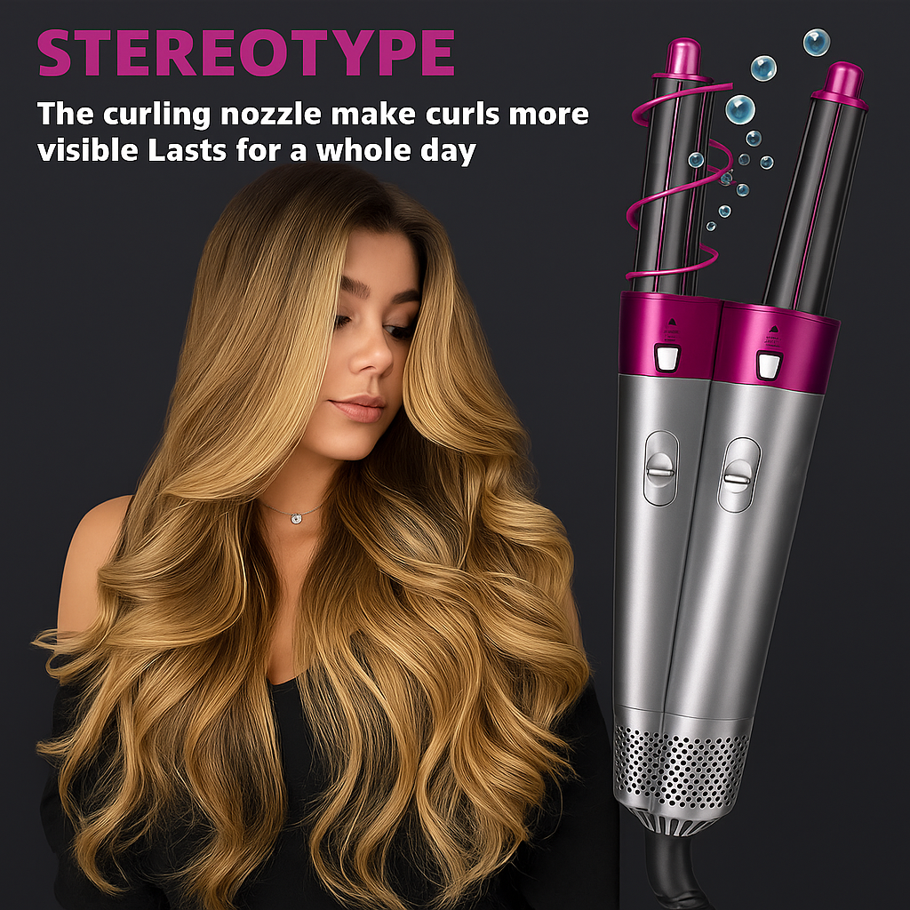 GlamWind 5-in-1 Auto-Curl & Multi-Styling Hot Air Comb System