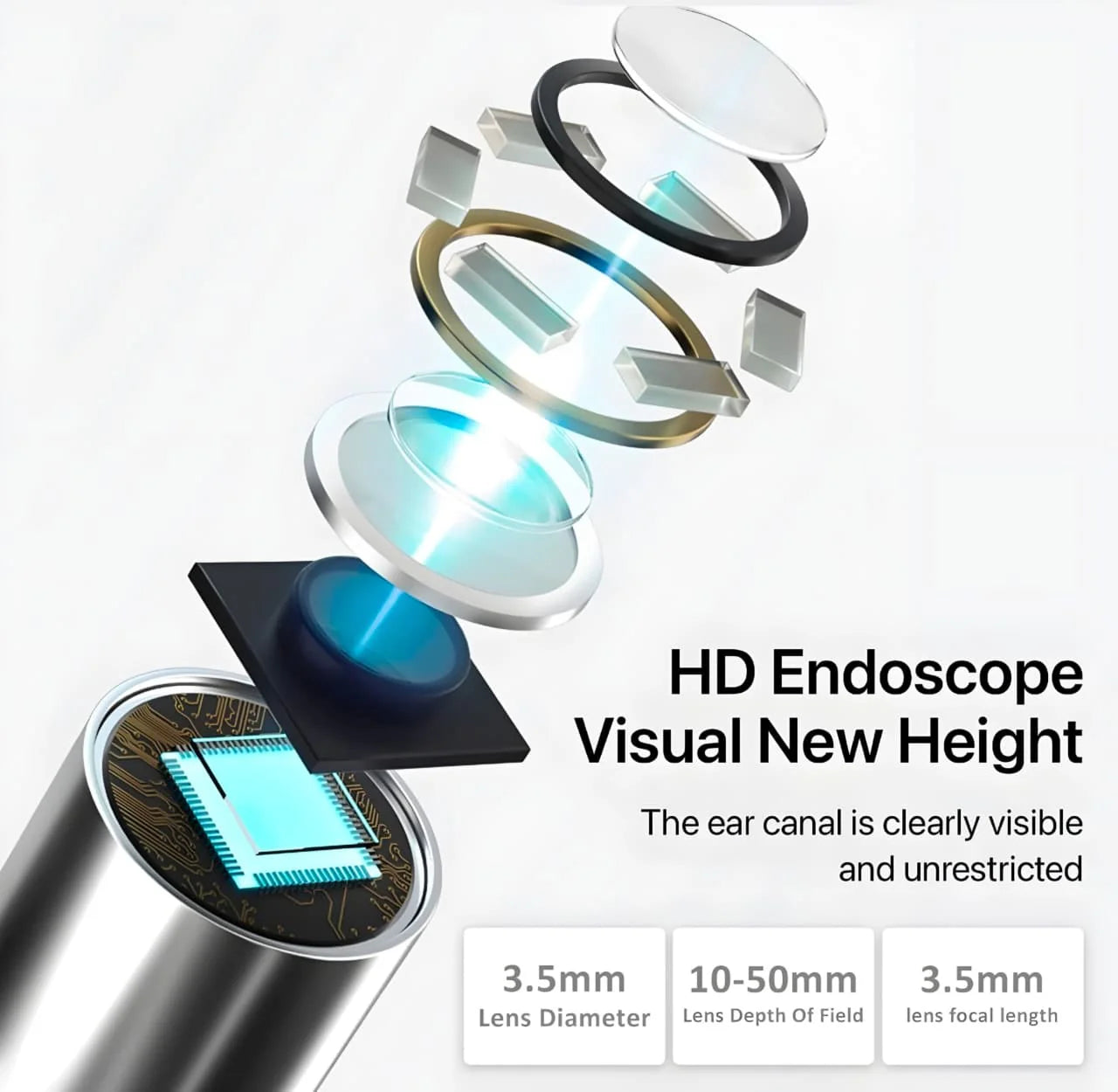 Visual Ear Cleaner – Smart Otoscope with LED Light & Ear Wax Removal Kit